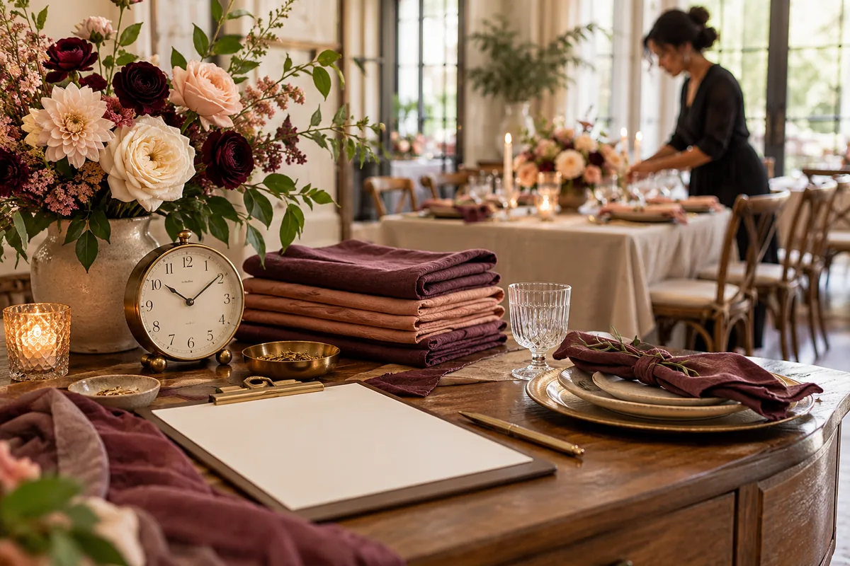 Illustrative event-day planning planning scene